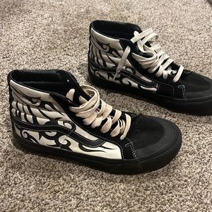 high top tribal designed vans